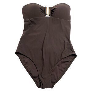 JETS Australia Jetset Bandeau One Piece Swimsuit in Chocolate
